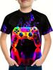 T-shirt per Ragazzi Manica Corta Stampa 3D Gamepad Abbigliamento Estivo per Bambini Moda Casual Girocollo Maglietta per Ragazzi Top Abbigliamento per Bambini