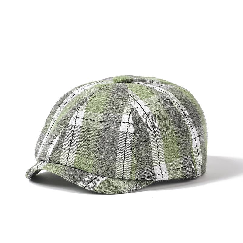 Bavlněný baret Pánská malířská čepice Newsboy čepice Klobouk Rybí kost Osmihranný klobouk