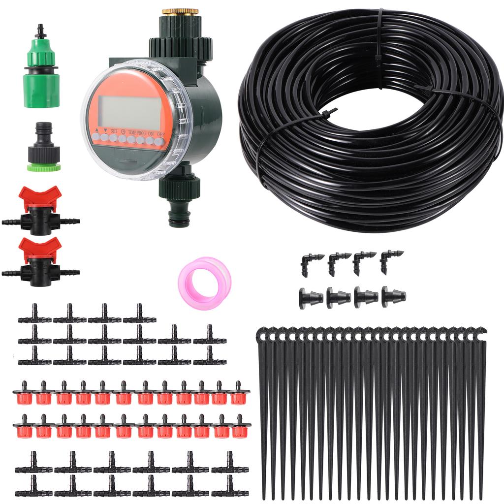 5~40m Automatic Garden Watering System Kit Rain Sensor Water Timer Dripper Irrigation Combination Lawn Potted Watering Supplies