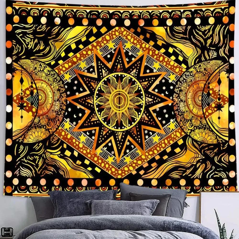 Bohemian Living Room Psychedelic Witchcraft Dorm Bed Sheet Home Decor Colorful Mandala Tapestry Wall Hanging Tapiz