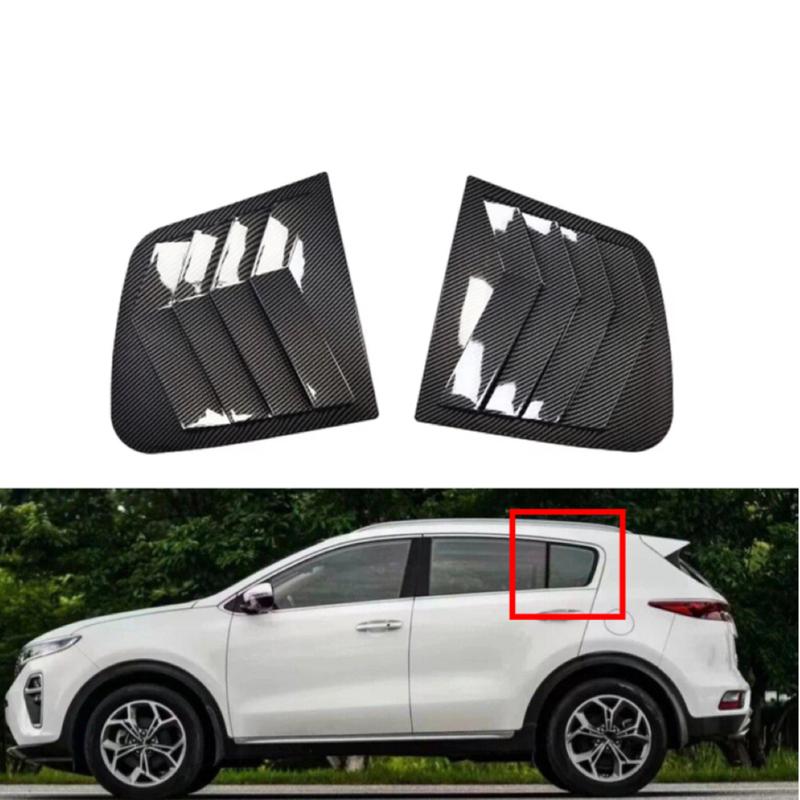 For Kia Sportage KX5 2016 2017 2018 Car Rear Louver Window Side Shutter Cover Trim Sticker Vent Scoop ABS Carbon Fiber