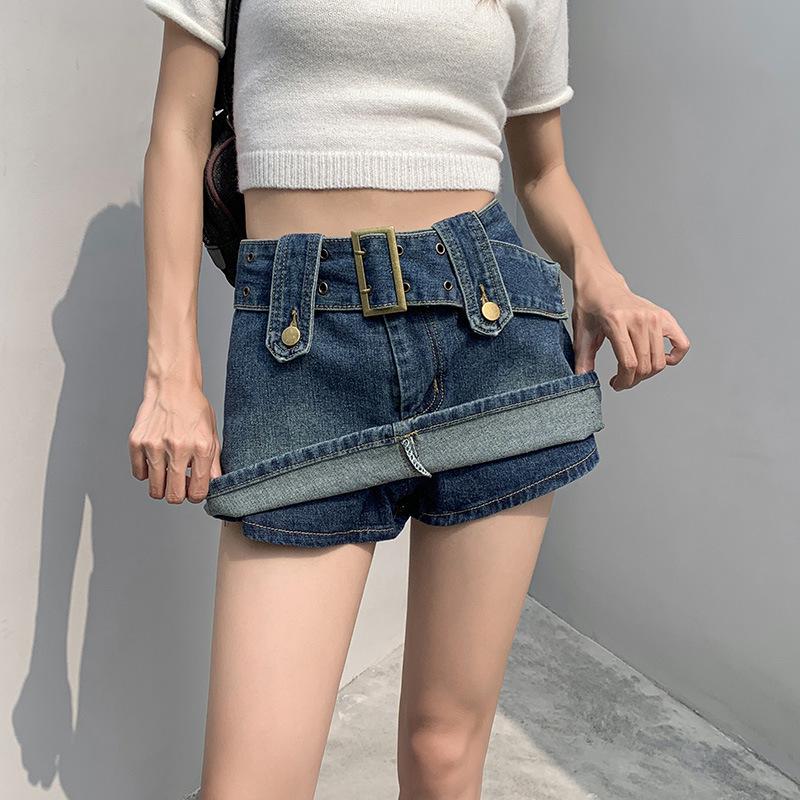 2023 Sweet Retro High-Waist Slim Skirt & Hot Pants for Spring & Autumn