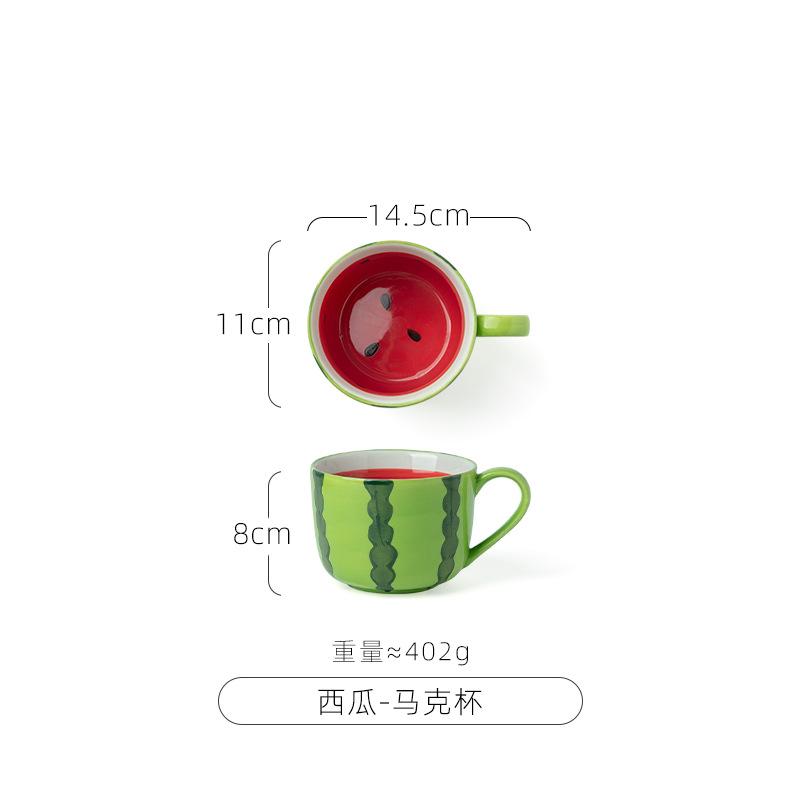 Watermelon Ceramic Tableware Bowls and Cups Lovely Tableware Kitchen Supplies Hand-painted Table Tableware Decorative Plate