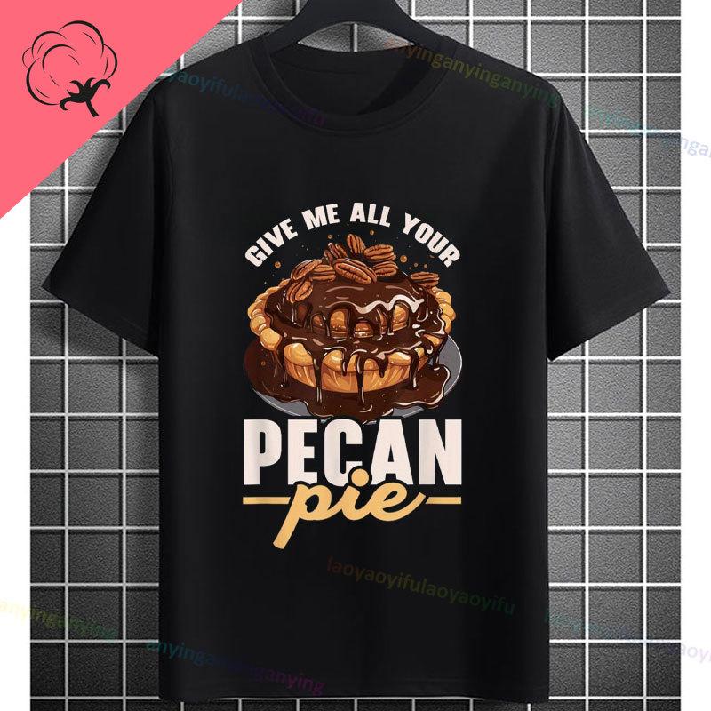 Unisex Funny Who Ate Half of The Chocolate Pecan Pie Graphic TShirt Round Neck 100 Cotton Shortsleeve Casual Outdoor Tshirt