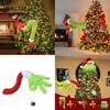 Charming Grinch Christmas Decorations Furry Green Leg And Head Tree Ornament Set