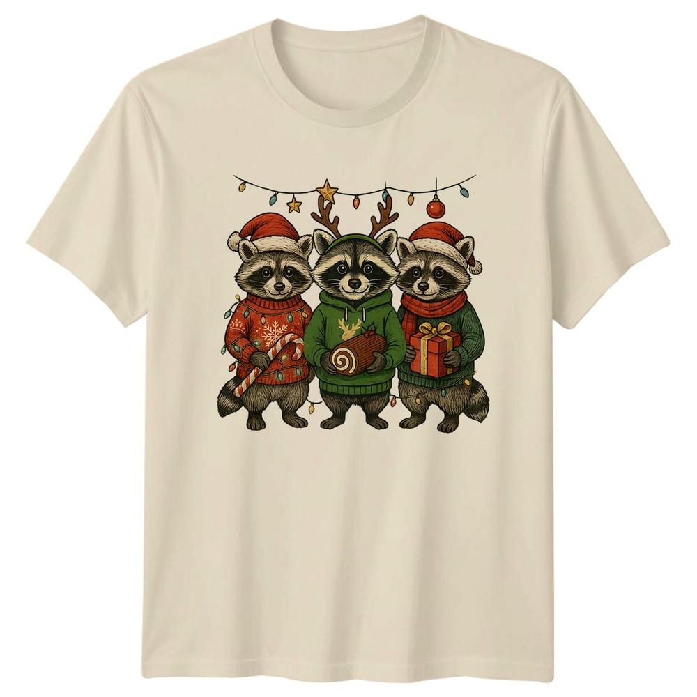 Christmas Raccoons Holiday Winter Unisexs TShirt Unisexs Tee Graphic Unisex Top