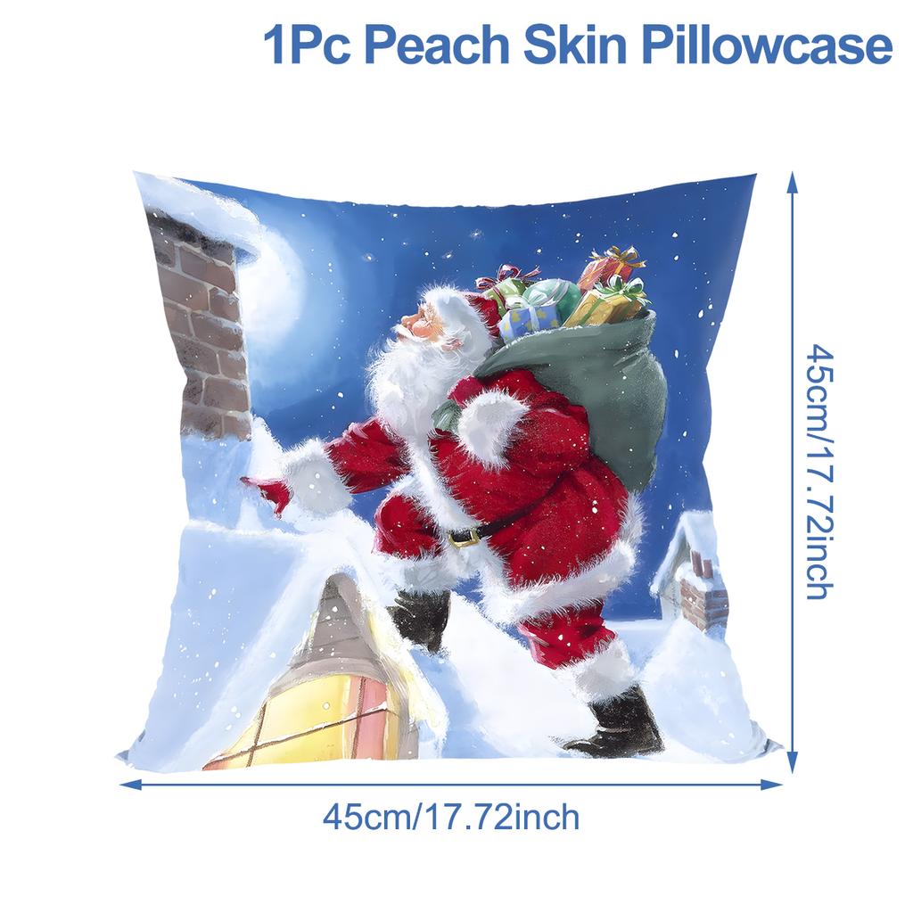 Christmas Santa Cushion Cover Pillowcase Merry Christmas Decor For Home 2025 Navidad Natal Cristmas Xmas Gift Happy NewYear 2025