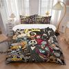 3pcs The Nightmare Before Christmas Theme Bedding Set, Including 1 Quilt Cover and 2 Pillow Shams, Without Filling, Soft and Comfortable Home Bedroom