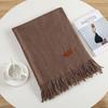 Solid Color Imitation Cashmere Warm Scarf Women's Four Seasons Can Be Used with Outer Shawl Fringed Versatile Scarf