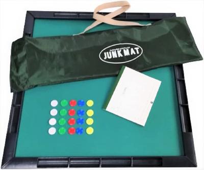 Mahjong Mat with Scorebook and Poker Chips, Junk Mat, Assembled Set