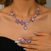 Elegant Rhinestone Floral Jewelry Set: European & American Bride Necklace & Earrings for High-End Parties