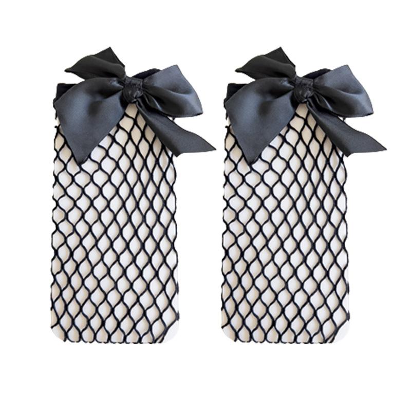 Women's Summer Thin Sexy Thin Fishing Net Bow Stockings