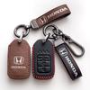 Leather Car Key Remote Cover Full Case Accessories For Honda Civic Accord HR-V CR-V CRV 11th 2022 2023 City Fit Odyssey Jade
