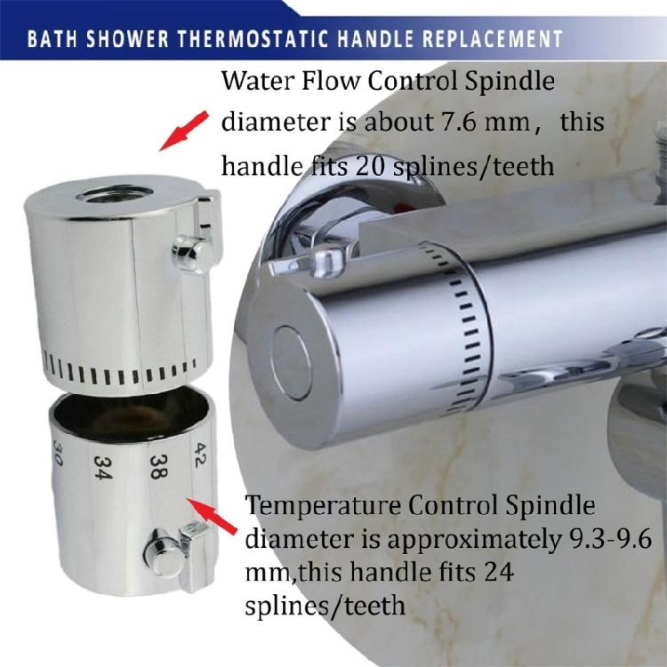 Manopola Controllo Temperatura Acqua Manopola Controllo Doccia Doppia Maniglia Doccia Accessorio Bagno per Sistemi Doccia