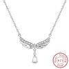 Copper Metal Chain Necklace Angel Wing Butterfly Pearl Heart Cross Necklace Designed For Women Trendy Fashion Simple Neck Chain High Quality Fine