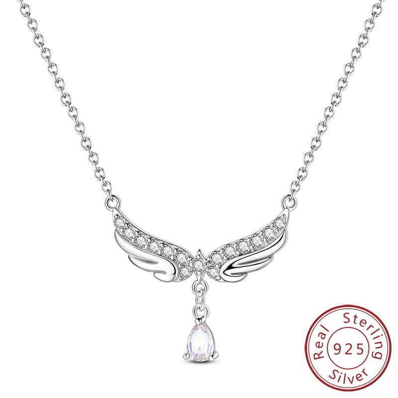Copper Metal Chain Necklace Angel Wing Butterfly Pearl Heart Cross Necklace Designed For Women Trendy Fashion Simple Neck Chain High Quality Fine