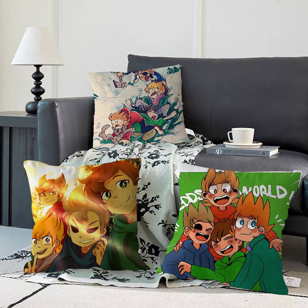 Animated E-Eddsworld Pillow Case Removable Washable Cushion Cover – All-Season Soft Linen