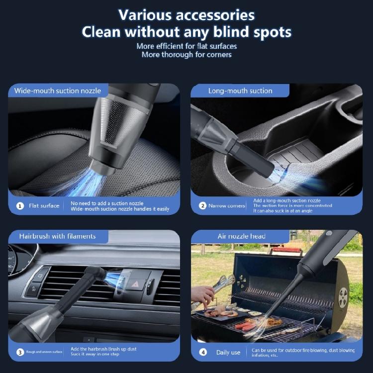 Handheld Car Vacuum Wireless 13000Pa High Efficiency Motor Lightweight luggable Cleaner for Cup Holders