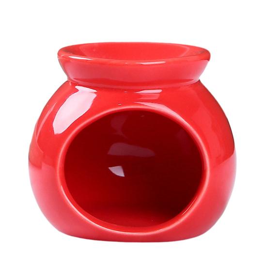 

Essential Oil Burner Small Ceramic Tealight Candle Holder Scented Wax Melt Warmer Desk Aromatherapy Diffuser for Home Fragrance Decor красный