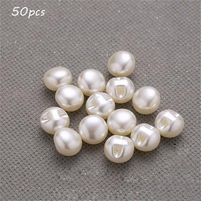 50PCS 10mm Mushroom Crafts DIY Pearl Buttons Sewing Scrapbooking Clothing Dress Accessories