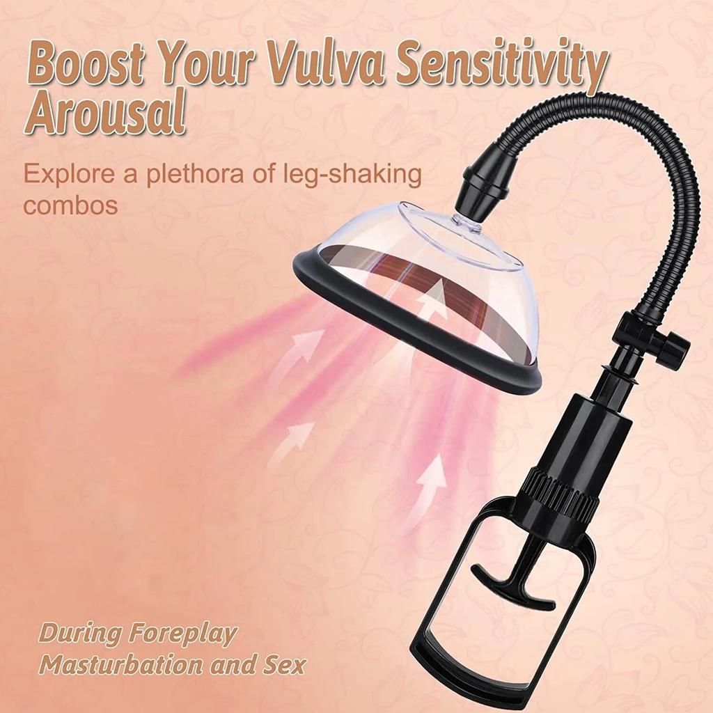 Female Manual Vacuum Pump, Clitoral and Vaginal Inhaler, Breast Massage, Nipple Stimulator, Enlarged Manual Pump Cover, Adult Se