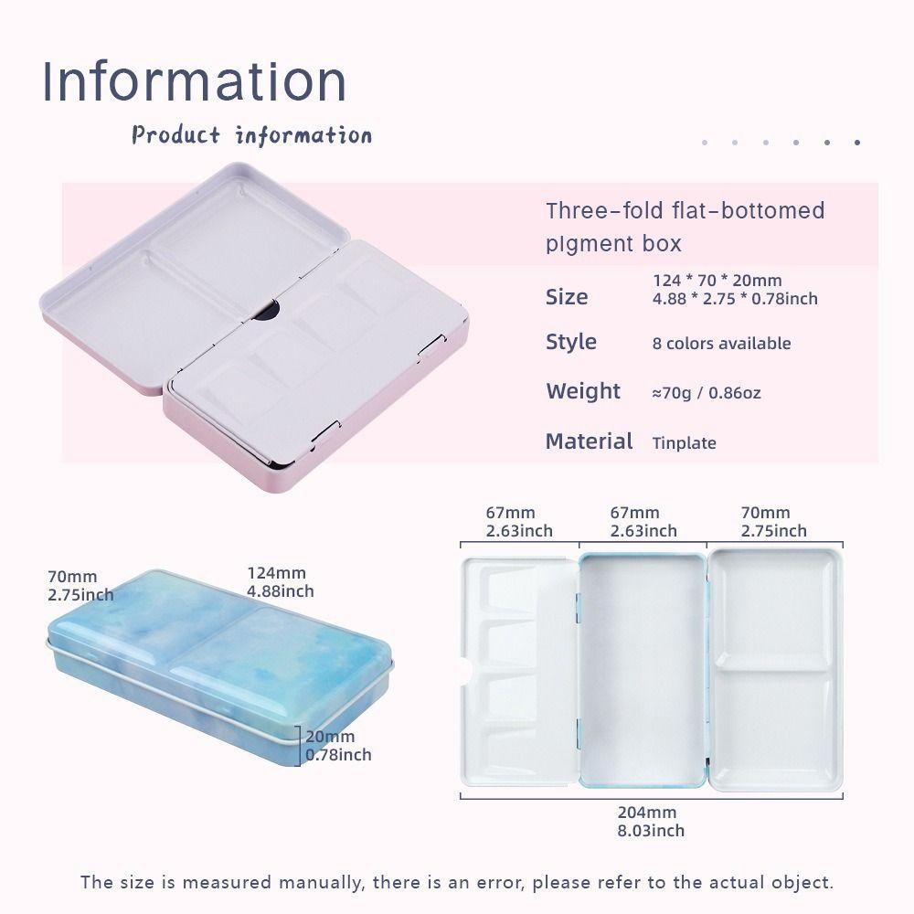 Metal Construction Watercolor Paint Box Small Size Folding Paint Box For Gouache Painting