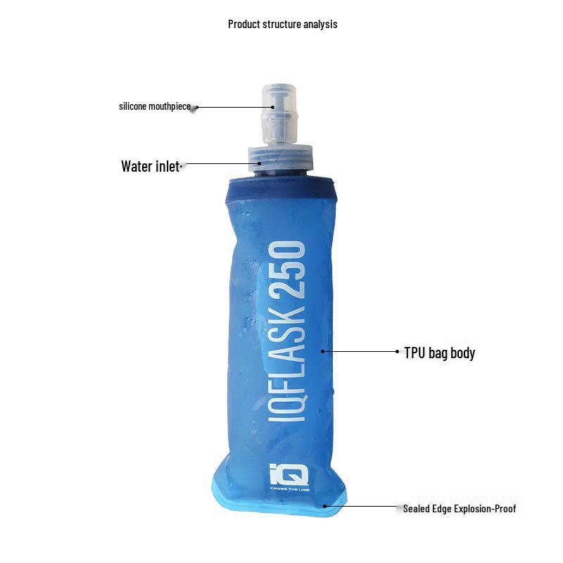 Foldable TPU Soft Water Bottle for Sports Camping Running Hiking Biking, 350ml/500ml Portable Collapsible Water Container
