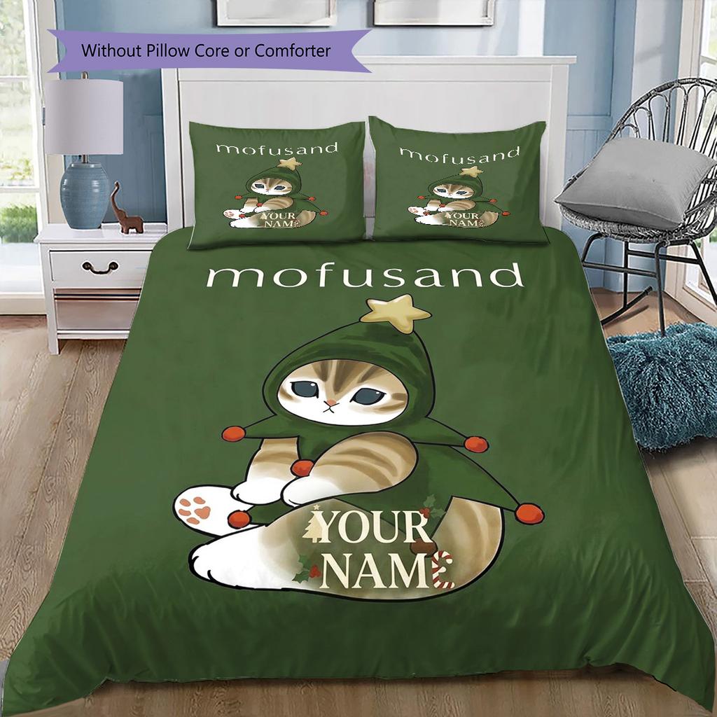 Floral Paws Collection Custom Name Pattern Bedding Quilt Set Quilt Cover Pillowcase Home Birthday Gift(1 * duvet cover + 2 * pillowcase, without core)