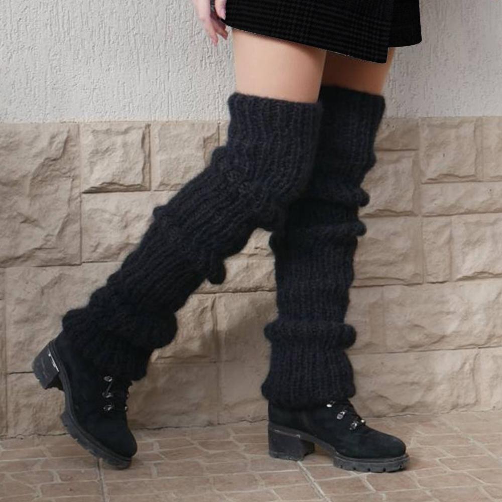 Șosete Lungi Tricotate Gothic Lolita Pufoase Accesorii Goth Acoperitori de Picior Mănuși de Modă Jambiere