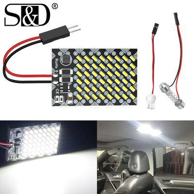 1 Stück superhelle LED 48SMD 3014 Auto Dome Panel Licht Auto Innen Leselampe Dachlampe mit T10 W5W C5W 31 mm-41 mm Girlande 2 Adaptersockel