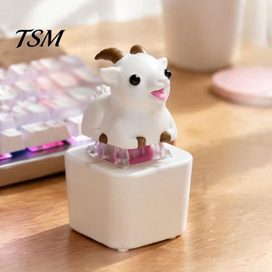 Goat Fidget Toy 1/2Pcs Keyboard with Sound, Rechargeable Sheep Finger Clicker Animal Keyring Accessory Toy, Push Button Decompression Keychain