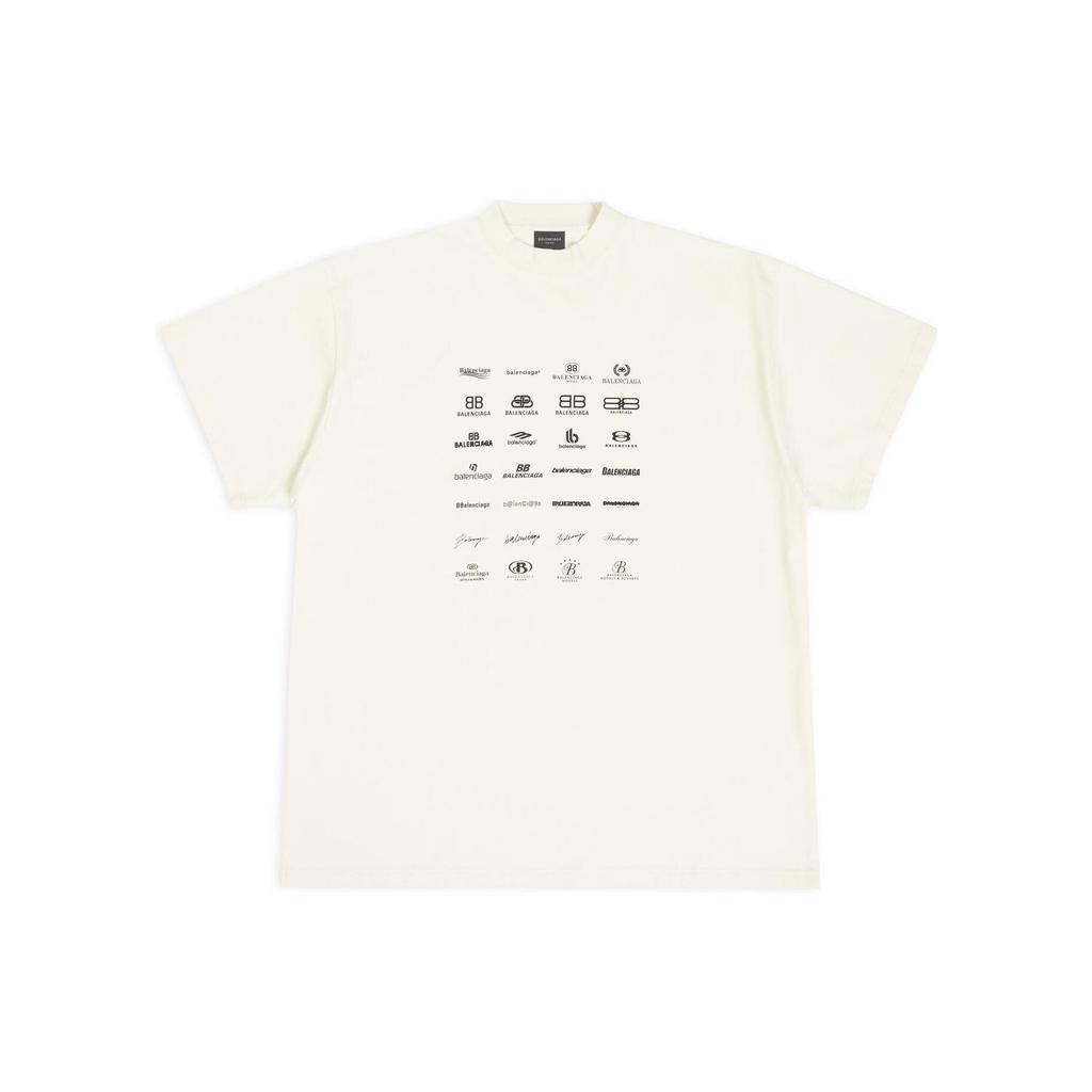 Balenciaga T Shirt Loose Fit Unisex Ecru 712398TNVQ79784