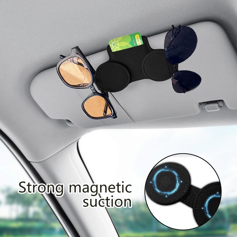 Auto Sonnenblende Brillenbox Doppelter Sonnenbrillenclip Karten-Ticket Halter Ständer Befestigung Stifthalter Brillen Autozubehör