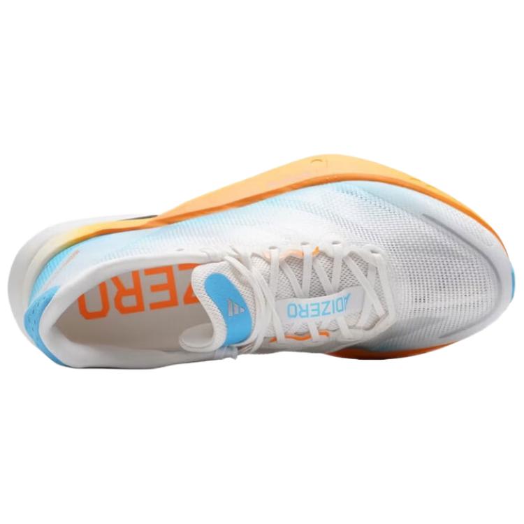 Adidas Adizero Boston 13 Marathon Running Shoes Unisex White Blue Orange KH6366