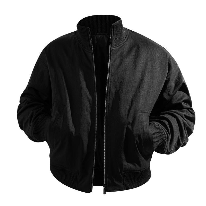 

Осінній чоловічий ретро робочий куртка-стійка вільного крою, повсякденна спортивна куртка для активного відпочинку XL чорний