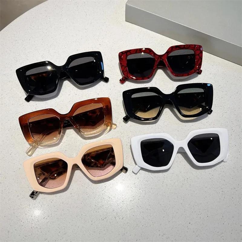 Vintage Brand Designer Polygon Sunglasses Women For Men Luxury Fashion Sun Glasses Trendy Punk Ladies Orange Big Shades