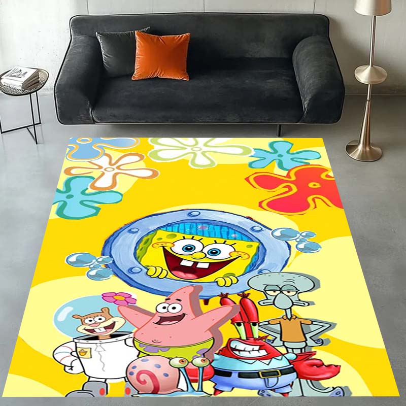 3D S-SpongeBob Patrick Star Cartoon Carpet Rug for Playroom Bedroom Living Room Sofa Home Decor,kids Area Rug Non-slip Floor Mat