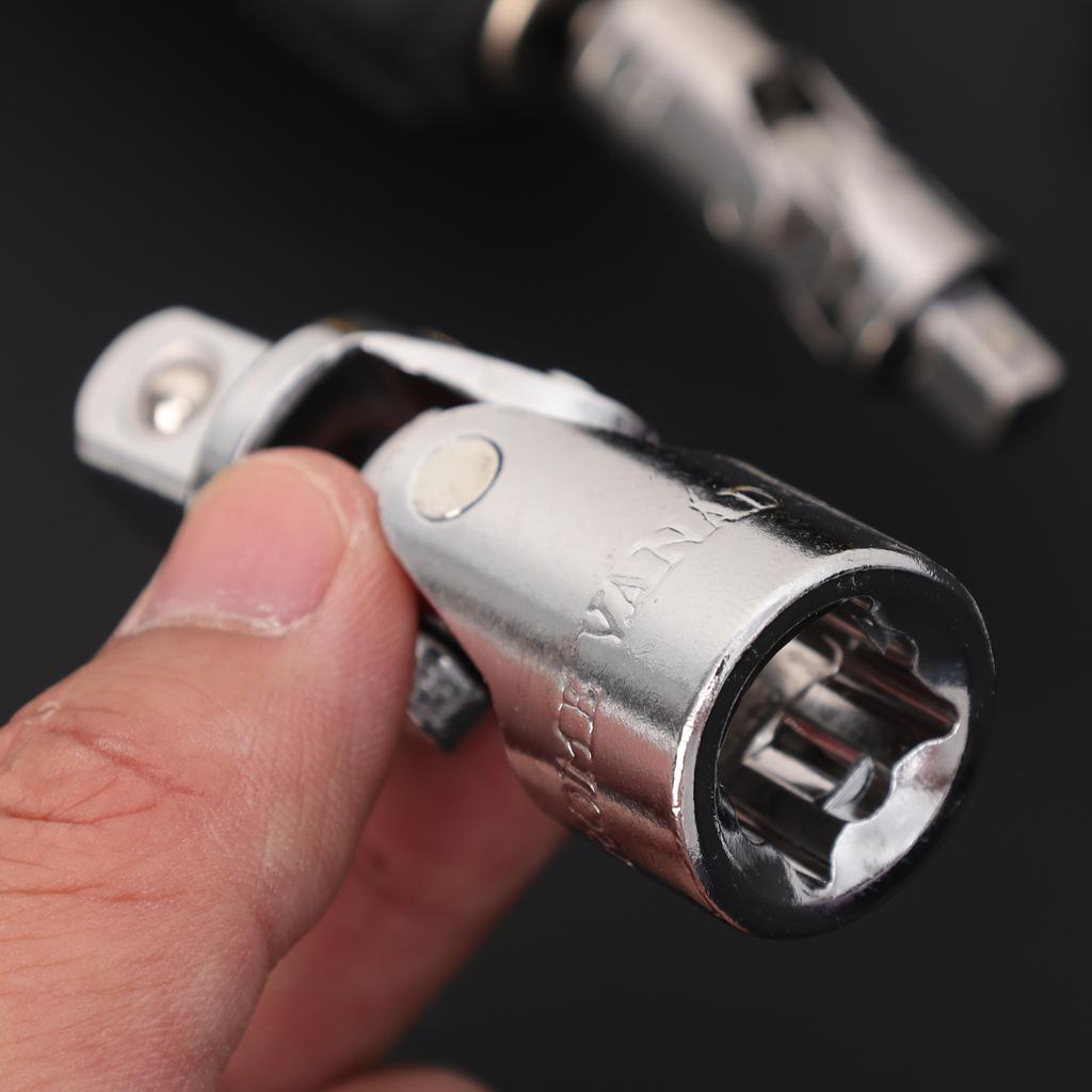 1/3pcs Chrome Vanadium Universal Joint 1/4" 3/8" 1/2" Extension Bar Socket Wrench Removal Tools Accessories Car Repair Tools