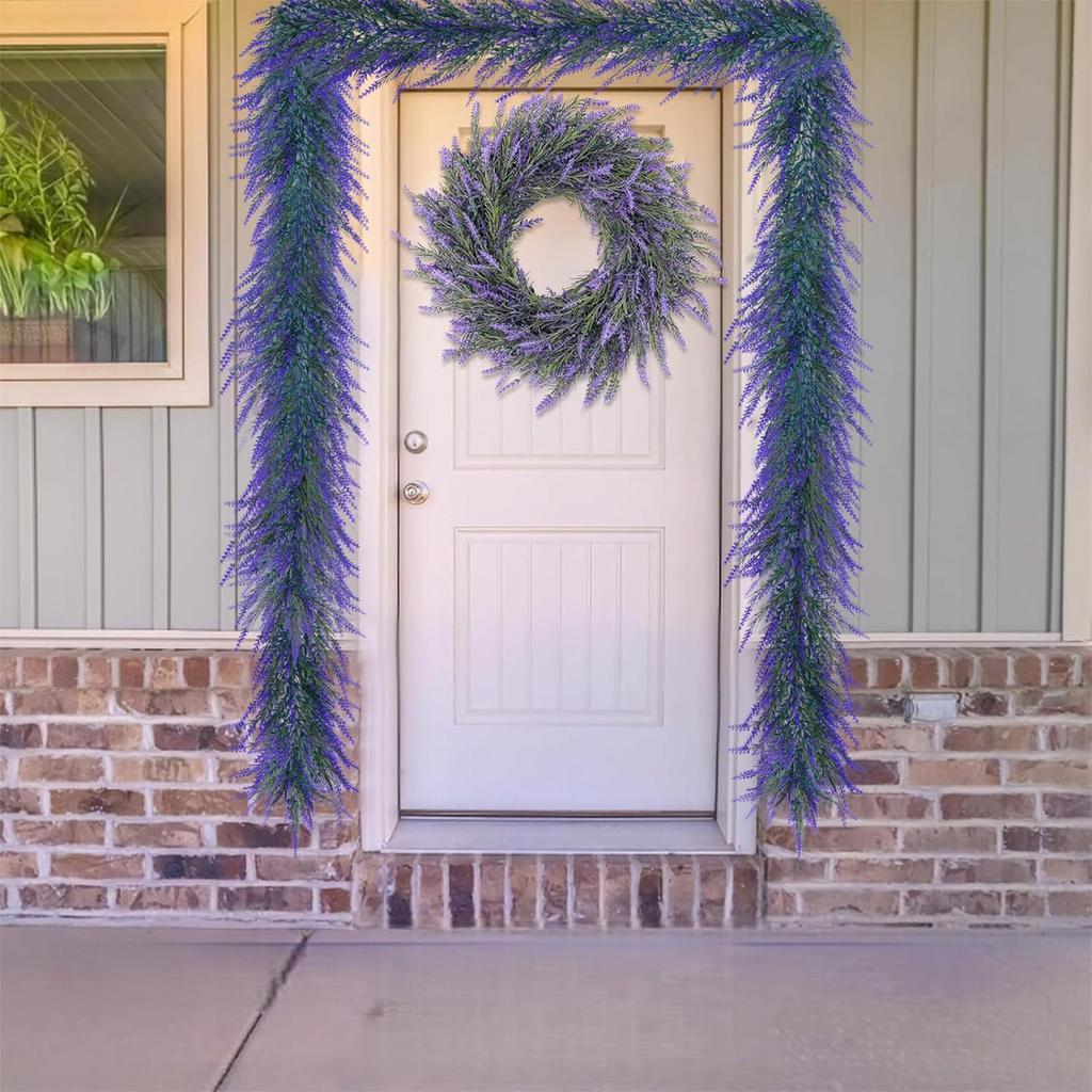 Künstliche Lavendelgirlande Flexibel Aufhängbar Künstliche Pflanze Lavendel Künstliche Blumen Girlande Für Haustür Fenster Wand Tisch