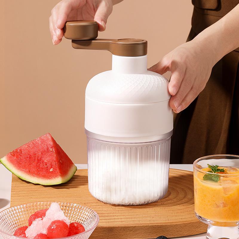 Manual Hand-Cranked Ice Crusher for Home – Compact Shaved Ice & Smoothie Maker