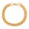 Men's Women's Gold Color Plated Stainless Steel Cuban Link Chain Bracelet for Hand Anklet High Quality Metal Wristband Jewelry