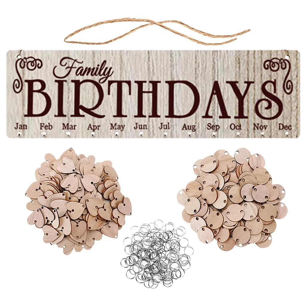 Eid  DIY Decor Wooden Calendar Pendant Family Wedding Birthday Special Days Countdown Reminder Board For Christmas Gifts