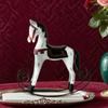 Wooden Horse Figurine Rocking Horse Statue for Garden Living Room Home Decor Collectible Animal Sculpture Desktop Shelf Home