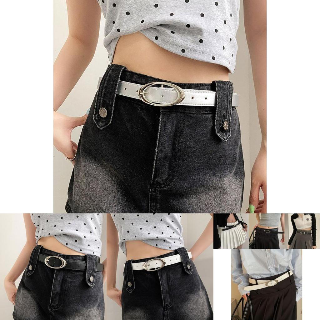Minimalist Black Pu Belt With Retro Star Buckle Perfect For Trendy Students