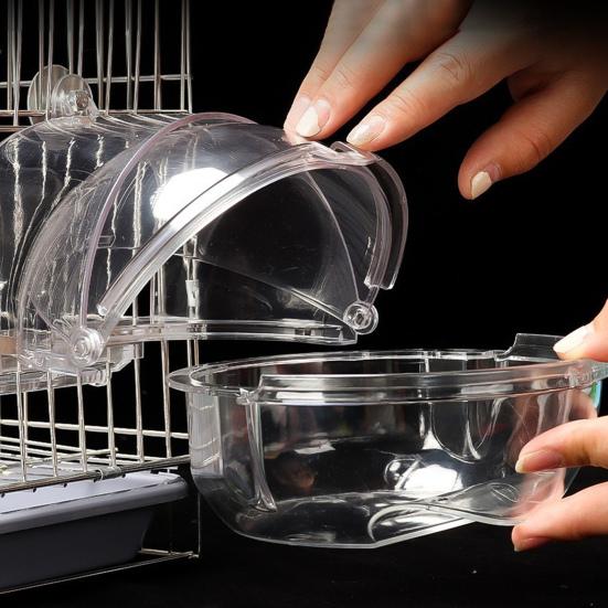 Parrot Bath 3 in 1 Hanging Birds Bath Transparent Parrot House Birdcage Bathing Box for Lovebirds Finches Parakeets