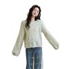 Mishow Women's Wool Blend Diamond Hollow Knit Top