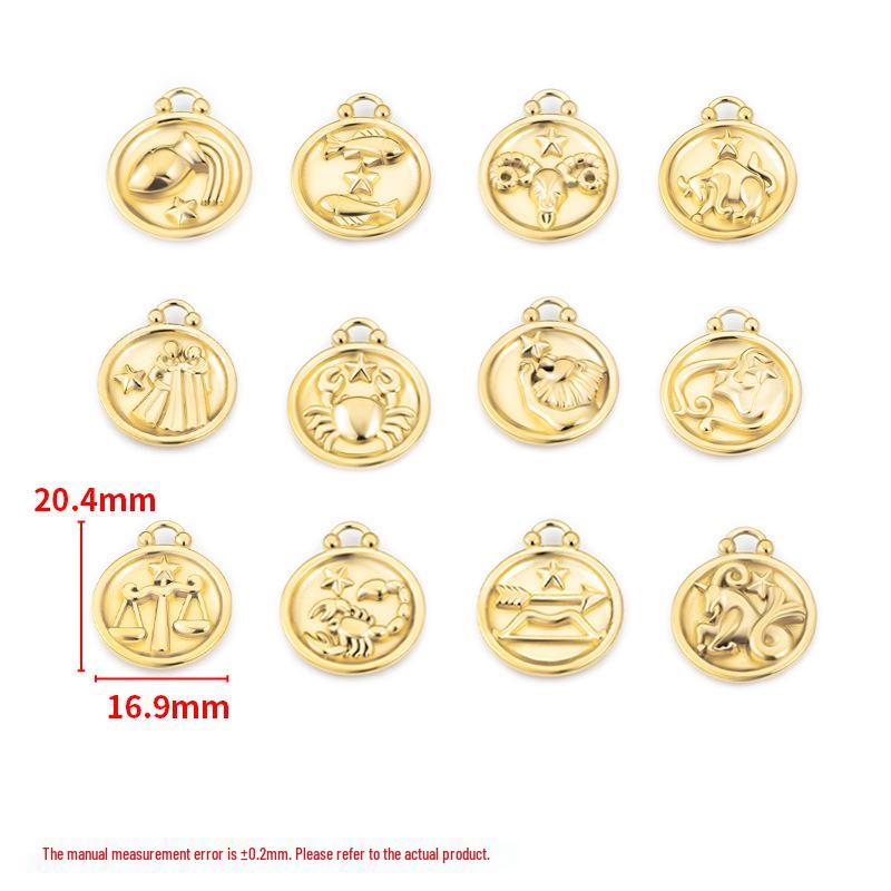 18k Gold Zodiac Pendants for DIY Luxury Jewelry - Small Accessories for Bracelets & Necklaces