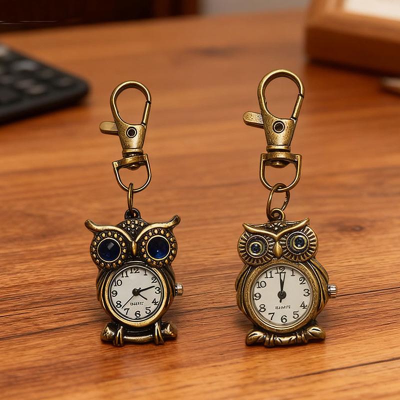 Tiny Cute Owl Shaped Pendant Pocket Watch For Kid Men Women Retro Quartz Pocket Clock Gifts Arabic Numerals Dial