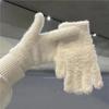 Cute Finger Cold Proof Solid Color Gloves Winter Warm Gloves Imitation Rabbit Hair Plush Women Plush Gloves
