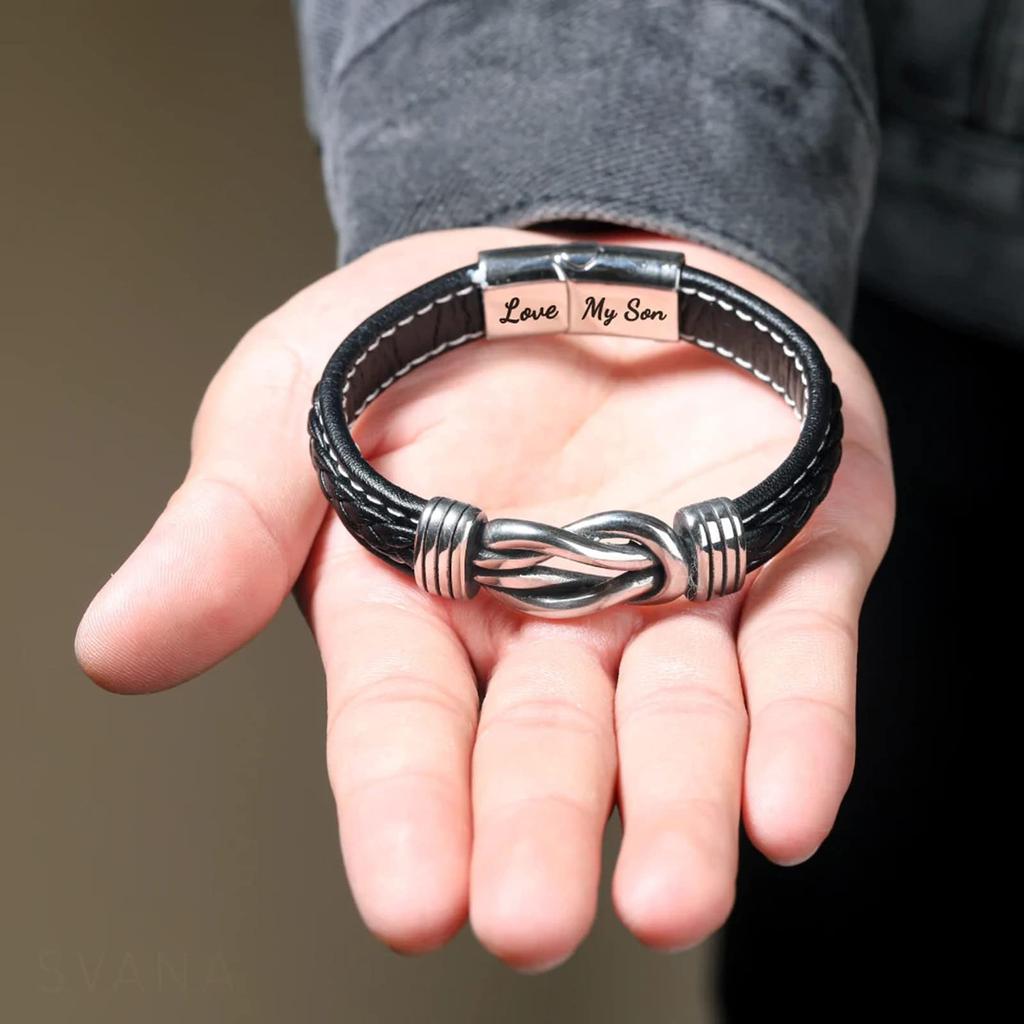 Bracciale Uomo In Pelle Con Chiusura Magnetica – Acciaio 316L Nero Opaco, Placcato Oro O Argento, Idea Regalo